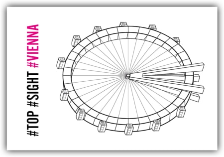 playa Kühlschrankmagnet #076 Wien Riesenrad Weiß