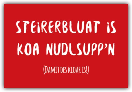 playa Kühlschrankmagnet #286 Steirerbluat is koa Nudlsupp'n